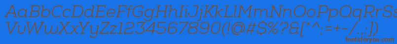 NexaSlabLightItalic Font – Brown Fonts on Blue Background