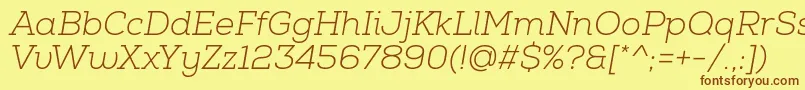 NexaSlabLightItalic Font – Brown Fonts on Yellow Background