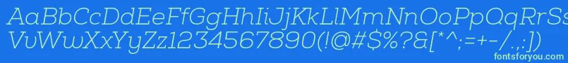 NexaSlabLightItalic Font – Green Fonts on Blue Background