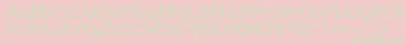 NexaSlabLightItalic Font – Green Fonts on Pink Background