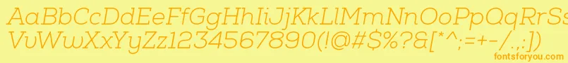 NexaSlabLightItalic Font – Orange Fonts on Yellow Background