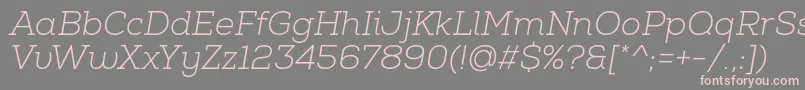 フォントNexaSlabLightItalic – 灰色の背景にピンクのフォント