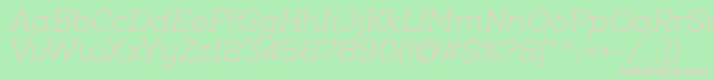 NexaSlabLightItalic Font – Pink Fonts on Green Background