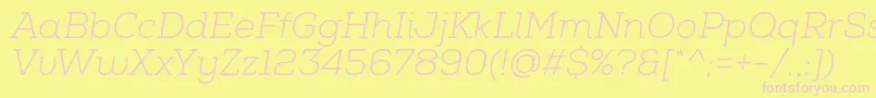 NexaSlabLightItalic Font – Pink Fonts on Yellow Background
