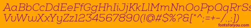 NexaSlabLightItalic Font – Purple Fonts on Orange Background