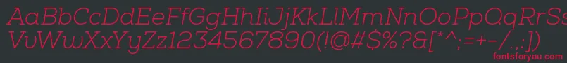 NexaSlabLightItalic Font – Red Fonts on Black Background