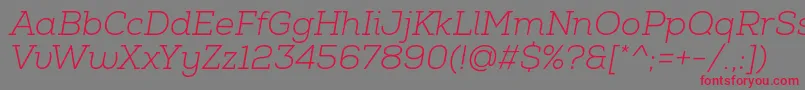 Шрифт NexaSlabLightItalic – красные шрифты на сером фоне