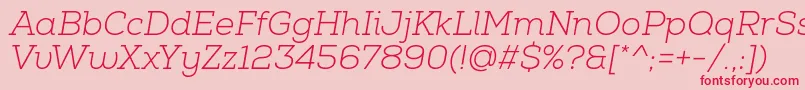 フォントNexaSlabLightItalic – ピンクの背景に赤い文字