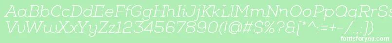 NexaSlabLightItalic Font – White Fonts on Green Background