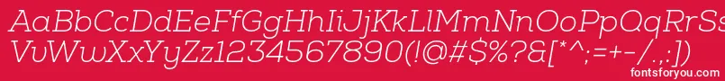 Шрифт NexaSlabLightItalic – белые шрифты на красном фоне