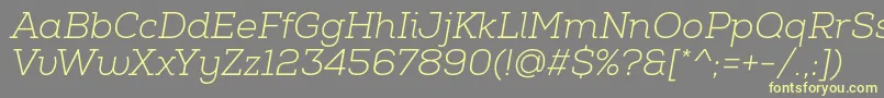 NexaSlabLightItalic Font – Yellow Fonts on Gray Background