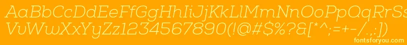 NexaSlabLightItalic Font – Yellow Fonts on Orange Background