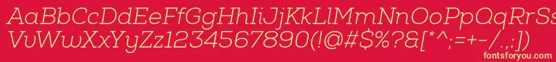 NexaSlabLightItalic Font – Yellow Fonts on Red Background