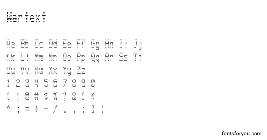 A fonte Wartext – alfabeto, números, caracteres especiais