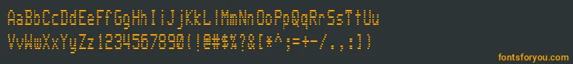 Fonte Wartext – fontes laranjas em um fundo preto