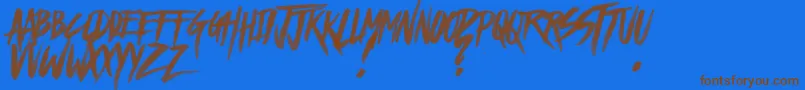 HazeLightDemo-Schriftart – Braune Schriften auf blauem Hintergrund