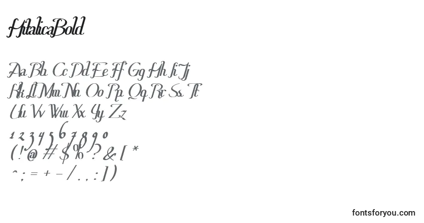 Schriftart HitalicaBold – Alphabet, Zahlen, spezielle Symbole