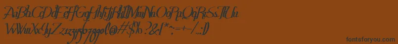 フォントHitalicaBold – 黒い文字が茶色の背景にあります