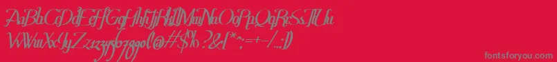 フォントHitalicaBold – 赤い背景に灰色の文字