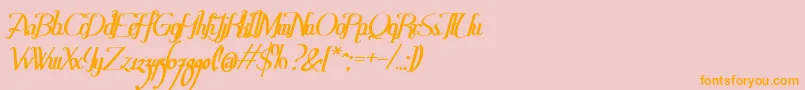 フォントHitalicaBold – オレンジの文字がピンクの背景にあります。