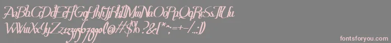 フォントHitalicaBold – 灰色の背景にピンクのフォント