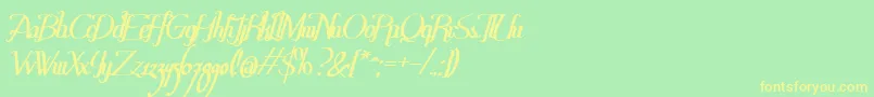 HitalicaBold Font – Yellow Fonts on Green Background