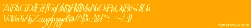 HitalicaBold-Schriftart – Gelbe Schriften auf orangefarbenem Hintergrund