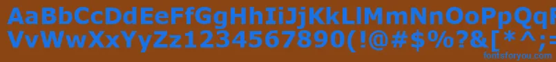 フォントVerdankb – 茶色の背景に青い文字