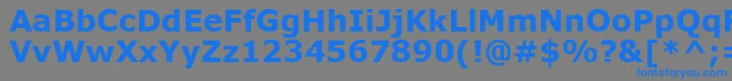 フォントVerdankb – 灰色の背景に青い文字