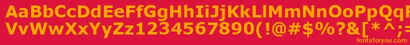 フォントVerdankb – 赤い背景にオレンジの文字