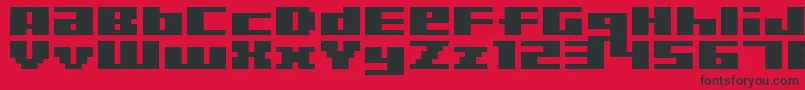 フォントBmRizerA6 – 赤い背景に黒い文字