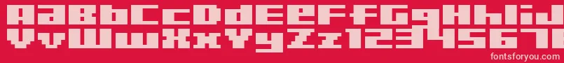 BmRizerA6-Schriftart – Rosa Schriften auf rotem Hintergrund