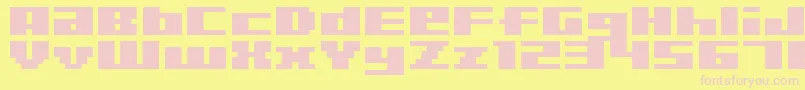 BmRizerA6 Font – Pink Fonts on Yellow Background