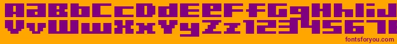 BmRizerA6 Font – Purple Fonts on Orange Background
