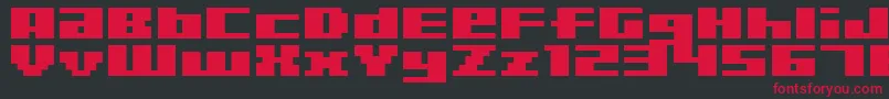 フォントBmRizerA6 – 黒い背景に赤い文字
