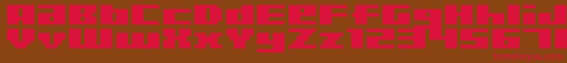フォントBmRizerA6 – 赤い文字が茶色の背景にあります。