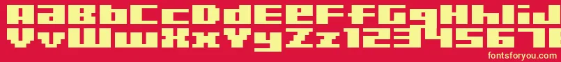 BmRizerA6 Font – Yellow Fonts on Red Background