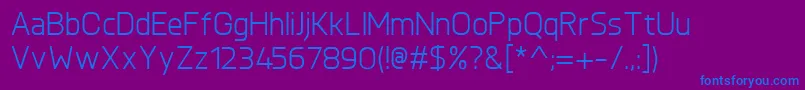 Fonte KnulRegular – fontes azuis em um fundo violeta