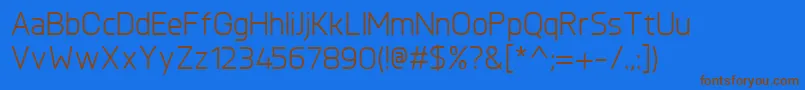 KnulRegular Font – Brown Fonts on Blue Background