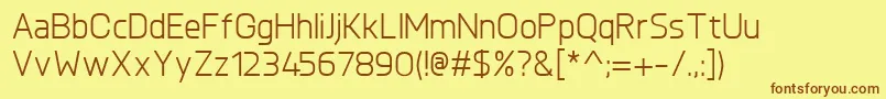 Fonte KnulRegular – fontes marrons em um fundo amarelo