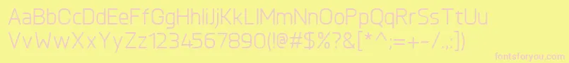 Więcej informacji o czcionce KnulRegular Czcionka KnulRegular – różowe czcionki na żółtym tle