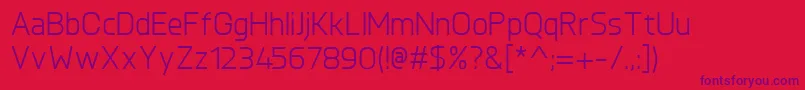 KnulRegular-Schriftart – Violette Schriften auf rotem Hintergrund