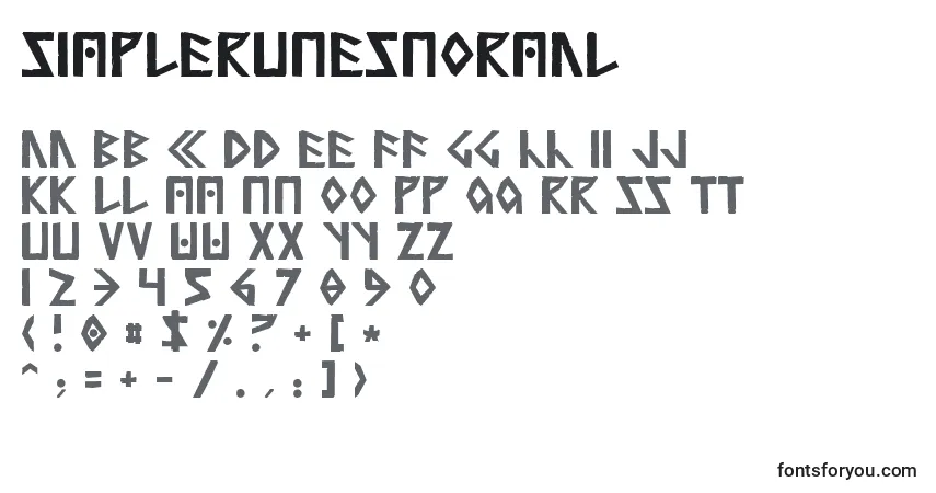 A fonte SimpleRunesNormal – alfabeto, números, caracteres especiais