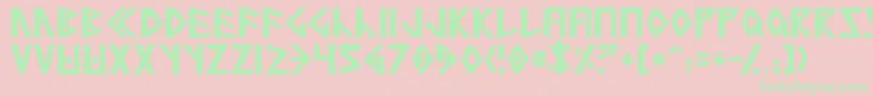 SimpleRunesNormal Font – Green Fonts on Pink Background