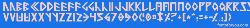 SimpleRunesNormal Font – Pink Fonts on Blue Background