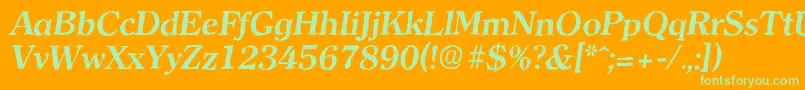 ClearfaceantiqueBolditalic-Schriftart – Grüne Schriften auf orangefarbenem Hintergrund