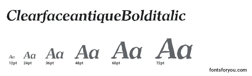 Размеры шрифта ClearfaceantiqueBolditalic