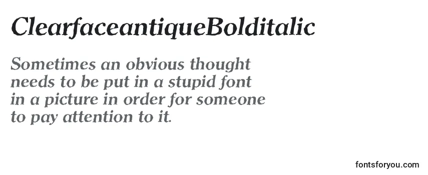 ClearfaceantiqueBolditalic Font