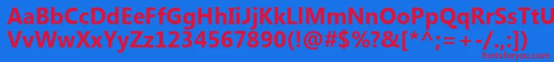 KhmerUiРџРѕР»СѓР¶РёСЂРЅС‹Р№ Font – Red Fonts on Blue Background