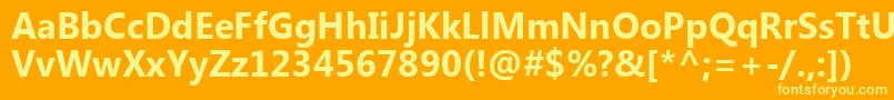 KhmerUiРџРѕР»СѓР¶РёСЂРЅС‹Р№ Font – Yellow Fonts on Orange Background